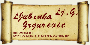 LJubinka Grgurević vizit kartica